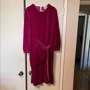 Dainty Jewells Fuchsia Velvet Dress